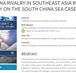 US-CHINA RIVALRY IN SOUTHEAST ASIA REGION: A STUDY ON THE SOUTH CHINA SEA CASE
